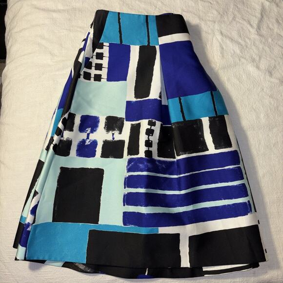 Lane Bryant Blue Geometric A Line Skirt w/ pockets NWT Party Cocktail Plus Sz 20 - Picture 8 of 10